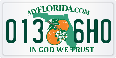 FL license plate 0136HO