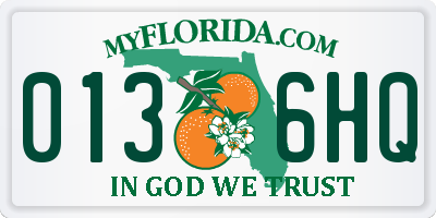 FL license plate 0136HQ