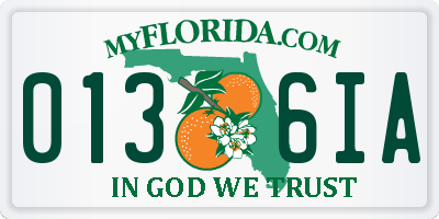 FL license plate 0136IA