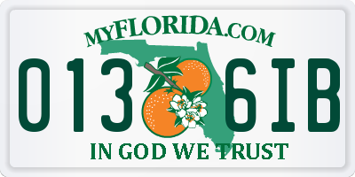 FL license plate 0136IB