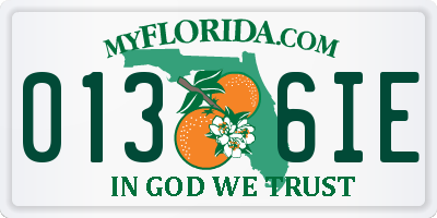 FL license plate 0136IE