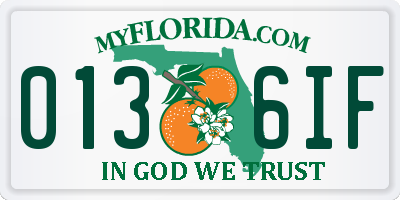FL license plate 0136IF