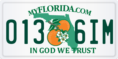 FL license plate 0136IM