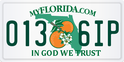FL license plate 0136IP