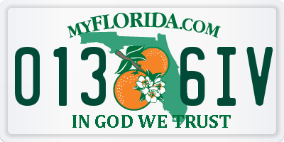 FL license plate 0136IV