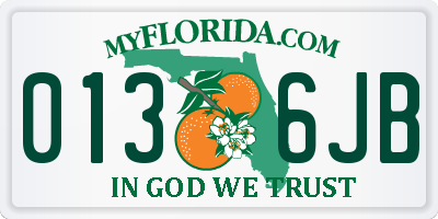 FL license plate 0136JB