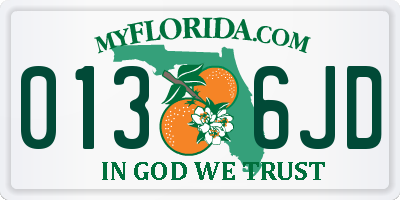 FL license plate 0136JD