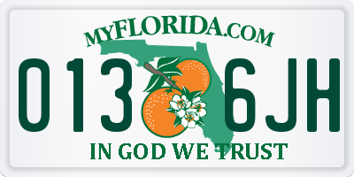 FL license plate 0136JH