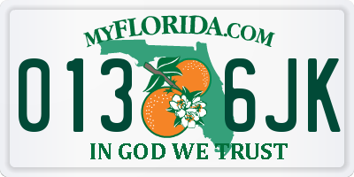FL license plate 0136JK