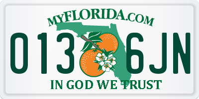 FL license plate 0136JN