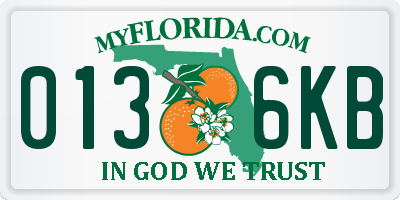 FL license plate 0136KB