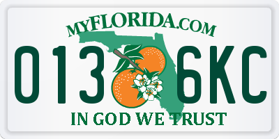 FL license plate 0136KC