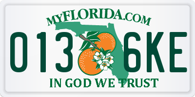 FL license plate 0136KE