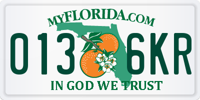 FL license plate 0136KR