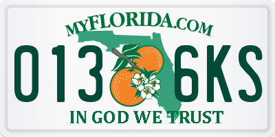FL license plate 0136KS