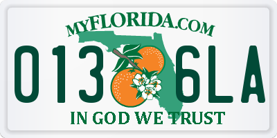 FL license plate 0136LA