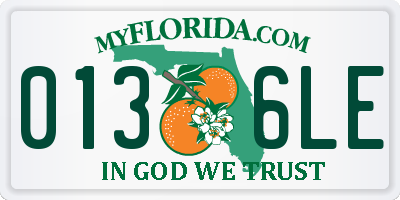 FL license plate 0136LE