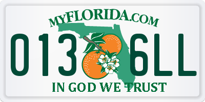 FL license plate 0136LL