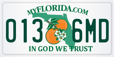 FL license plate 0136MD