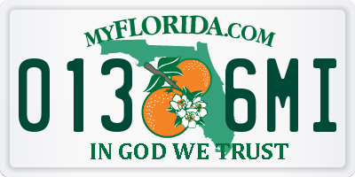 FL license plate 0136MI