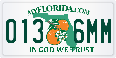 FL license plate 0136MM