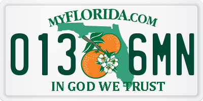 FL license plate 0136MN