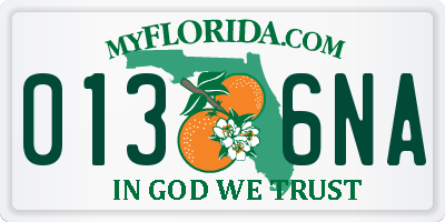 FL license plate 0136NA