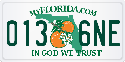 FL license plate 0136NE