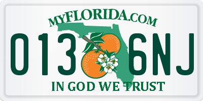 FL license plate 0136NJ