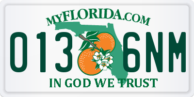 FL license plate 0136NM