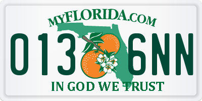 FL license plate 0136NN