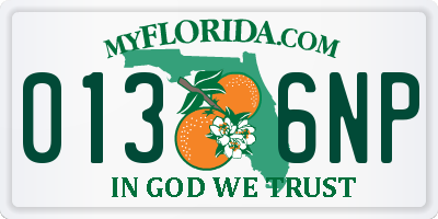 FL license plate 0136NP