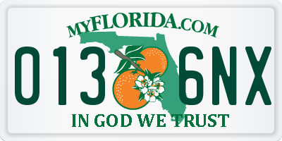 FL license plate 0136NX