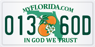 FL license plate 0136OD