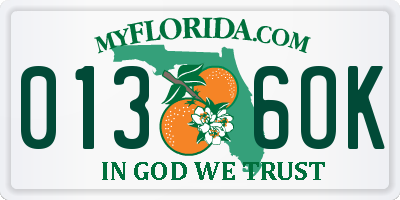 FL license plate 0136OK