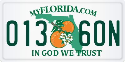 FL license plate 0136ON