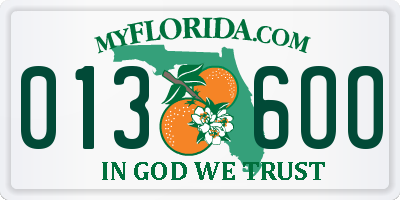 FL license plate 0136OO