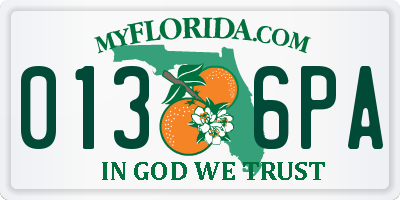 FL license plate 0136PA