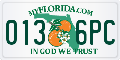 FL license plate 0136PC