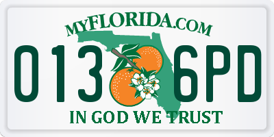 FL license plate 0136PD