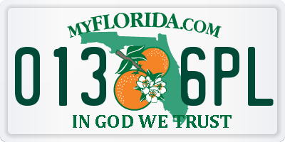 FL license plate 0136PL