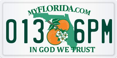 FL license plate 0136PM