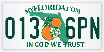 FL license plate 0136PN