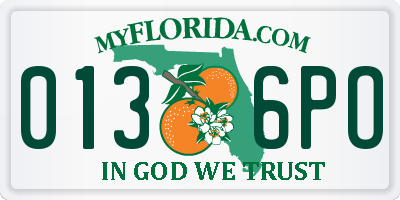 FL license plate 0136PO