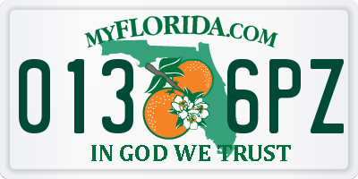 FL license plate 0136PZ