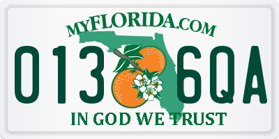 FL license plate 0136QA