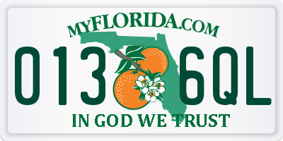 FL license plate 0136QL
