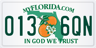 FL license plate 0136QN