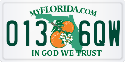 FL license plate 0136QW