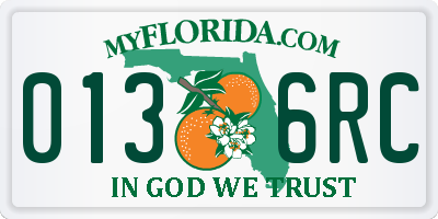 FL license plate 0136RC